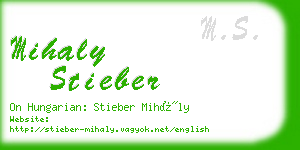 mihaly stieber business card